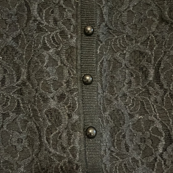 George Black Cardigan with Floral Lace Detail - Picture 3 of 4